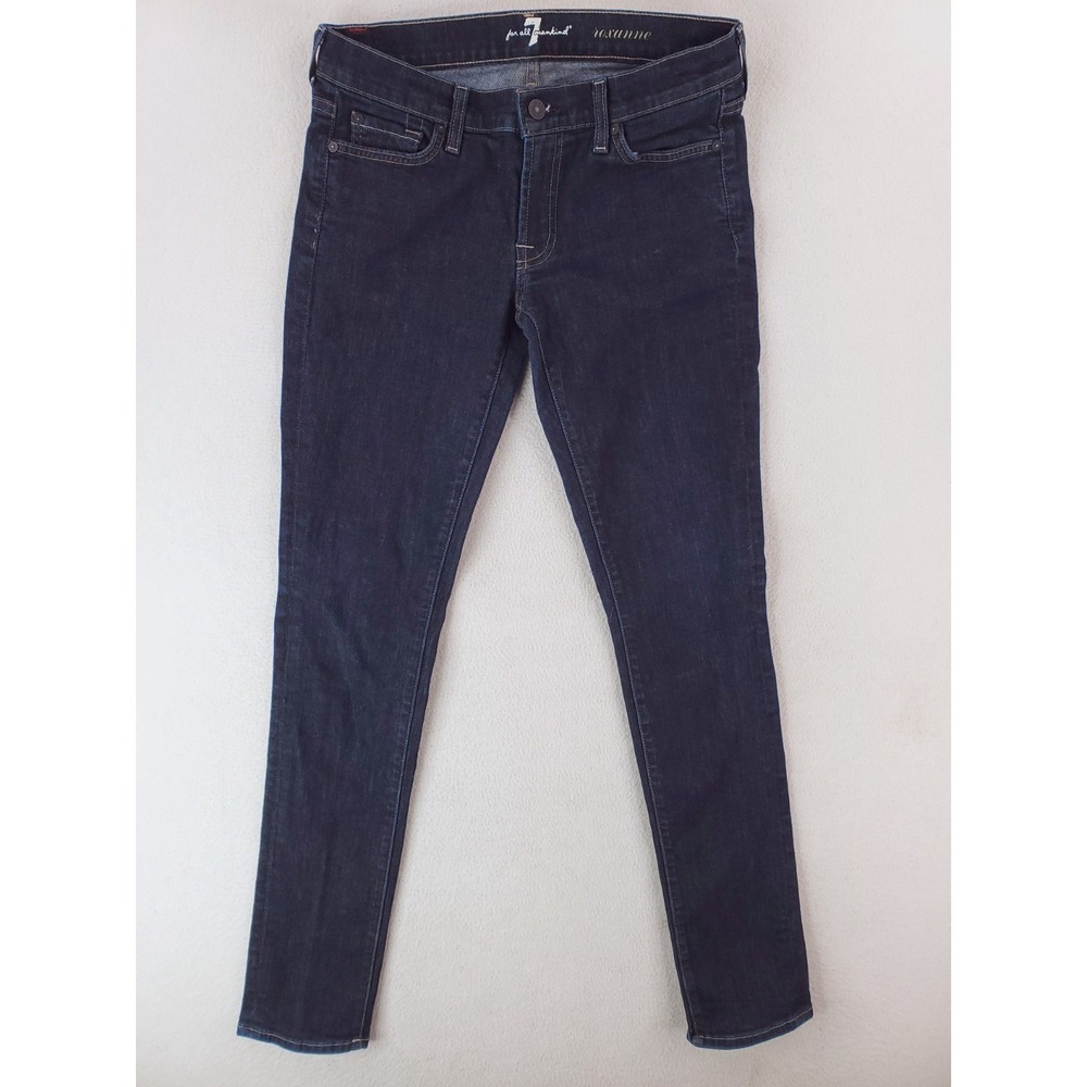 7 For All Mankind Jeans Women 28 Blue Roxanne Skinny Low Rise Stretch Denim Pant